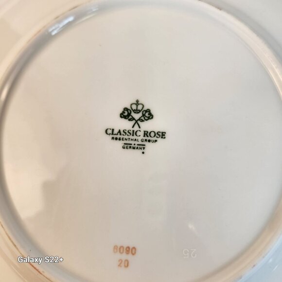 Rare Rosenthal Classic Rose Collection Salad Plates Navy & Gold Scroll Set of 2 - Picture 4 of 7